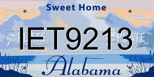 IET9213 Alabama License Plate
