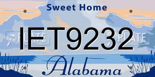 IET9232 Alabama License Plate