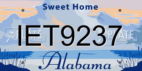 IET9237 Alabama License Plate
