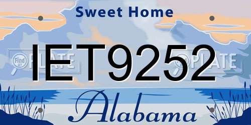 IET9252 Alabama License Plate