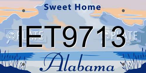 IET9713 Alabama License Plate