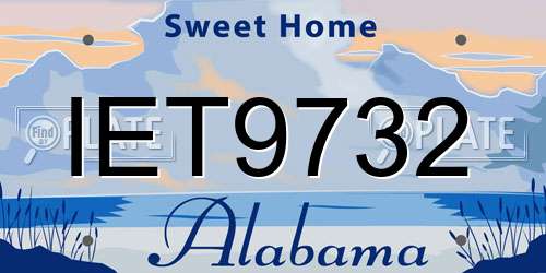 IET9732 Alabama License Plate