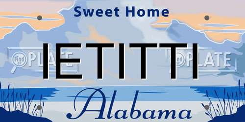IETITTI Alabama License Plate