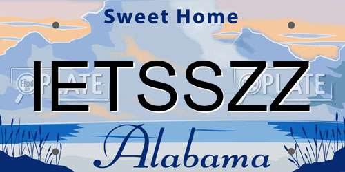 IETSSZZ Alabama License Plate