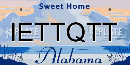 IETTQTT Alabama License Plate