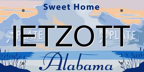 IETZOTT Alabama License Plate