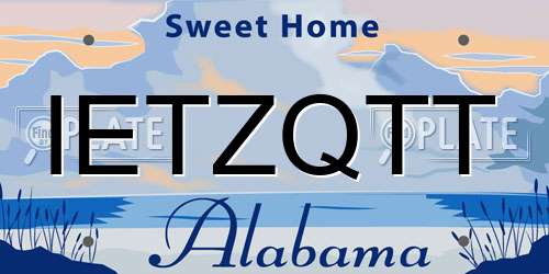 IETZQTT Alabama License Plate