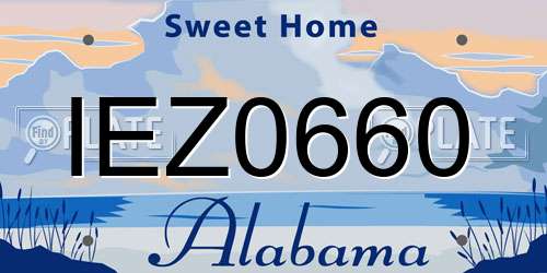 IEZ0660 Alabama License Plate