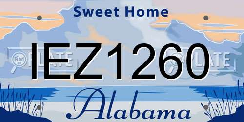 IEZ1260 Alabama License Plate