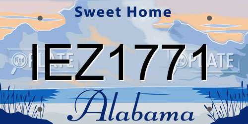 IEZ1771 Alabama License Plate