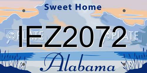 IEZ2072 Alabama License Plate