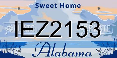 IEZ2153 Alabama License Plate