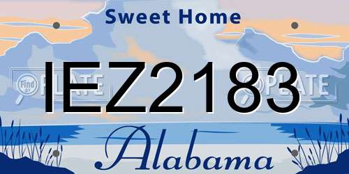 IEZ2183 Alabama License Plate