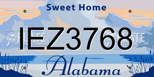 IEZ3768 Alabama License Plate