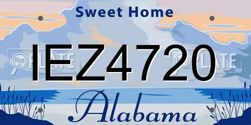 IEZ4720 Alabama License Plate