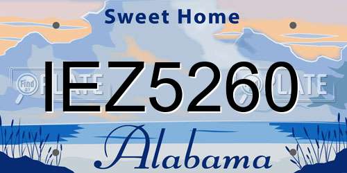 IEZ5260 Alabama License Plate