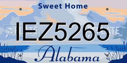 IEZ5265 Alabama License Plate