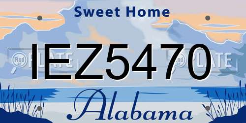 IEZ5470 Alabama License Plate