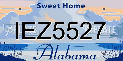 IEZ5527 Alabama License Plate