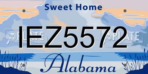 IEZ5572 Alabama License Plate
