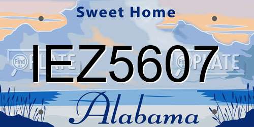 IEZ5607 Alabama License Plate
