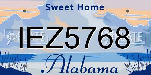 IEZ5768 Alabama License Plate