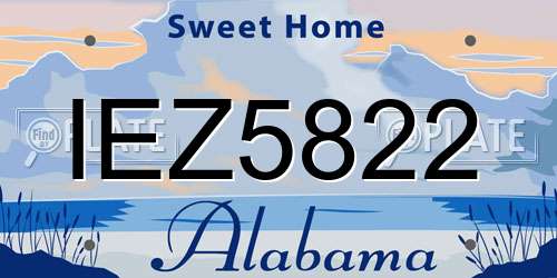 IEZ5822 Alabama License Plate