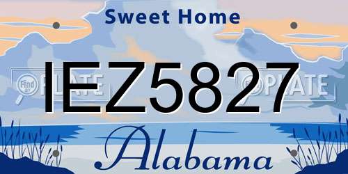 IEZ5827 Alabama License Plate