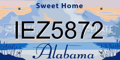 IEZ5872 Alabama License Plate