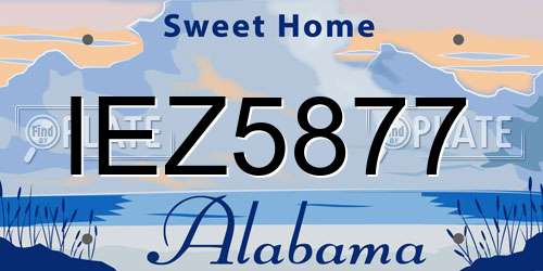IEZ5877 Alabama License Plate