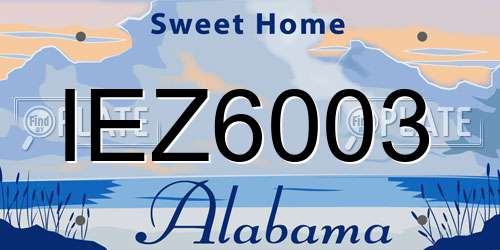 IEZ6003 Alabama License Plate