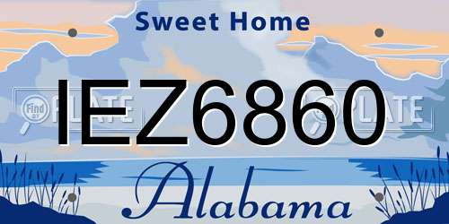 IEZ6860 Alabama License Plate