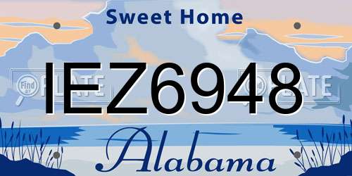 IEZ6948 Alabama License Plate