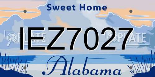 IEZ7027 Alabama License Plate