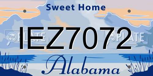 IEZ7072 Alabama License Plate