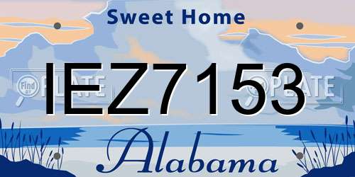 IEZ7153 Alabama License Plate