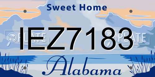 IEZ7183 Alabama License Plate