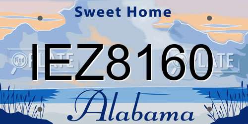 IEZ8160 Alabama License Plate