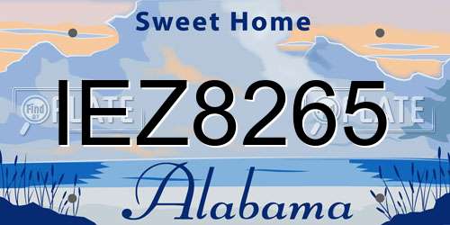 IEZ8265 Alabama License Plate