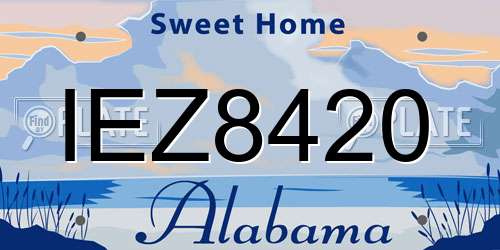 IEZ8420 Alabama License Plate