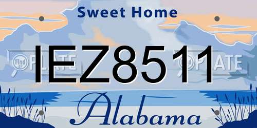 IEZ8511 Alabama License Plate