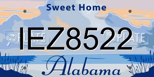 IEZ8522 Alabama License Plate