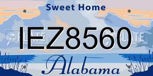 IEZ8560 Alabama License Plate