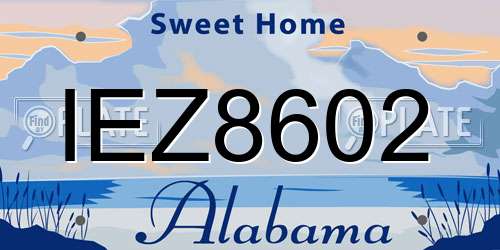IEZ8602 Alabama License Plate