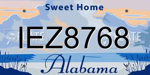 IEZ8768 Alabama License Plate