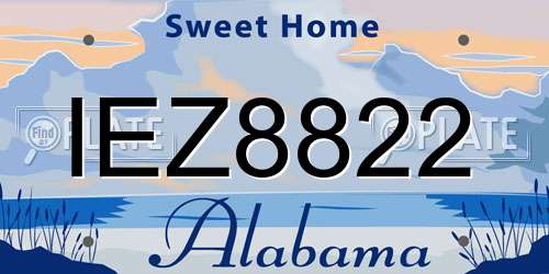 IEZ8822 Alabama License Plate