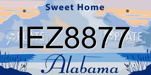 IEZ8877 Alabama License Plate
