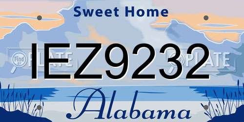 IEZ9232 Alabama License Plate
