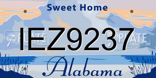 IEZ9237 Alabama License Plate