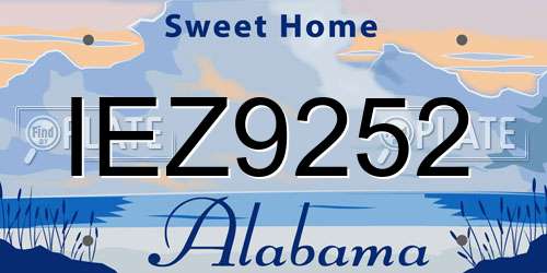 IEZ9252 Alabama License Plate